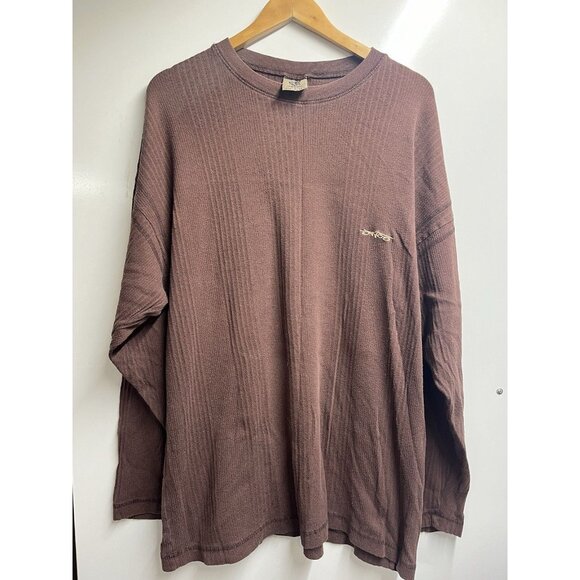 VTG 90s Jnco Long Sleeve Brown Ribbed Shirt XXL (2) Mens - Picture 1 of 6